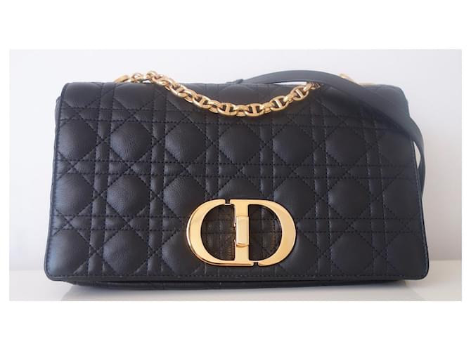 Dior Caro large bag Black Leather  ref.888865
