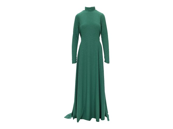 Marc Jacobs Grünes langes Kristallkleid