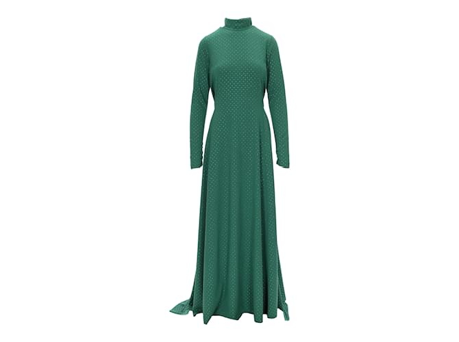 Marc Jacobs Robe longue en cristal vert Polyester  ref.889015