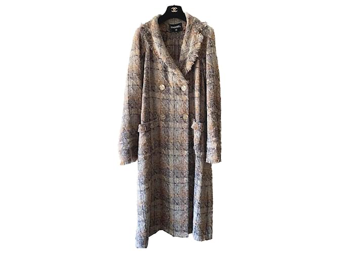 Chanel 9K $ Iconico cappotto in tweed della Grecia Beige  ref.889044
