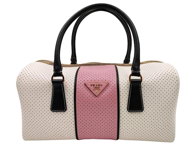 Prada - Authenticated Saffiano Handbag - Leather Multicolour for Women, Very Good Condition