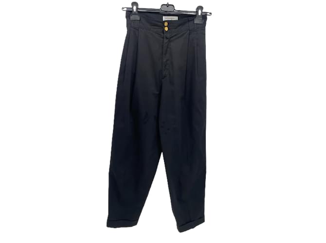 YVES SAINT LAURENT Pantalon T.fr 36 cotton Coton Noir  ref.889273