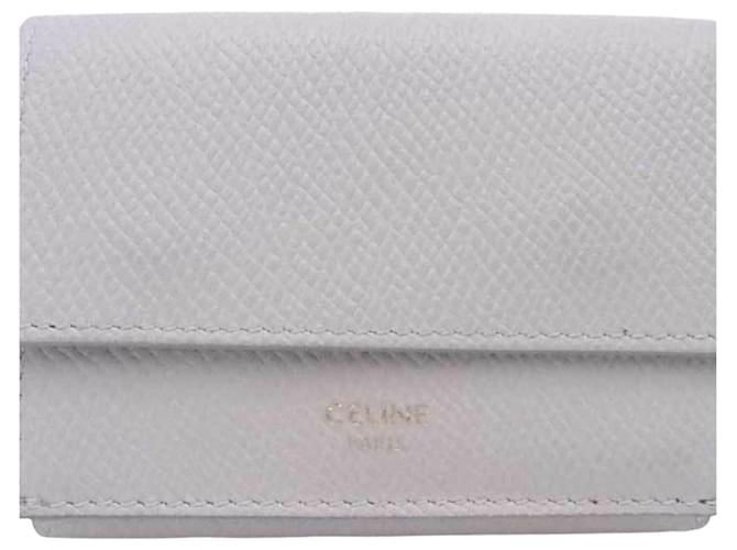 Céline Tri-Fold Grey Leather  ref.889337