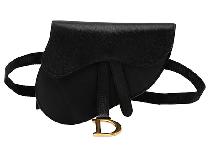 Dior Black Saddle Leather Belt Bag Pony-style calfskin  ref.889813