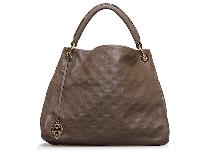 Louis Vuitton ARTSY MM Monogram Empreinte Leather Beige Taupe Hand Bag Tote  Hobo