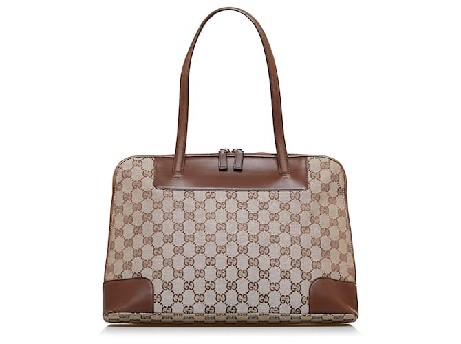 Gucci Brown GG Canvas Handbag Beige Cloth Cloth  ref.889819