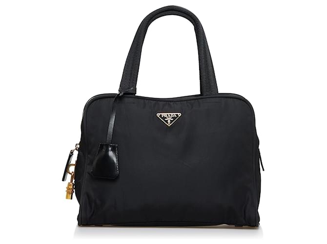 Prada Black Tessuto Handbag Negro Nylon Paño  ref.889842