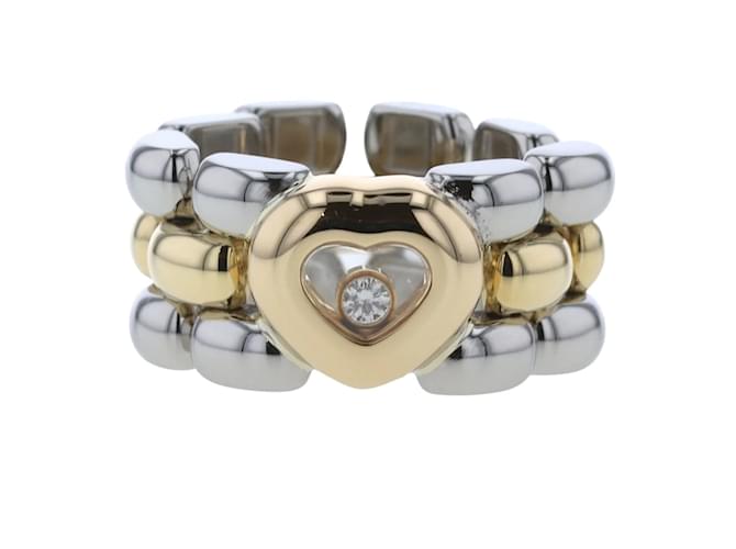 Autre Marque 18k Gold Happy Diamond Heart Ring 82/8401-20 Golden Metal  ref.889891