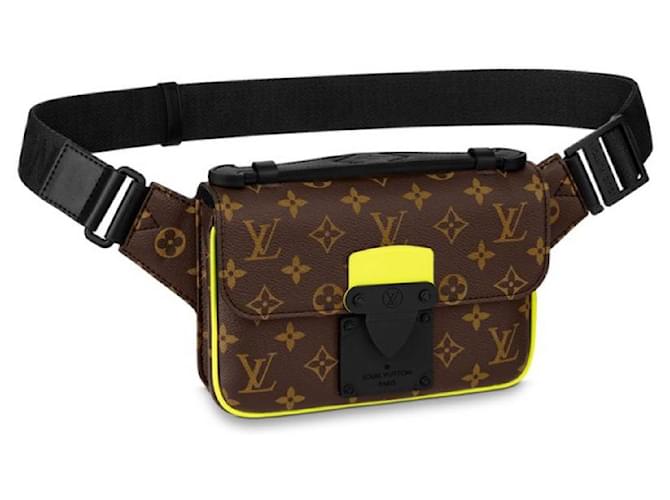 Louis Vuitton LV Mens S Lock Sling Bag nuovo Marrone Tela  ref.889925