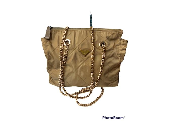 Prada Handbags Bronze Cloth  ref.889951