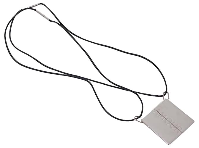Hermès HERMES AMOUR Necklace Metal Silver Auth am4165 Silvery  ref.890067