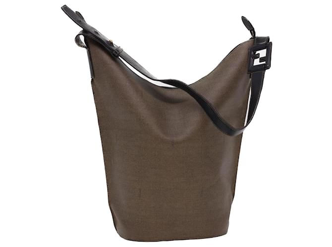 FENDI Shoulder Bag PVC Leather Dark Brown Auth ar9213  ref.890072