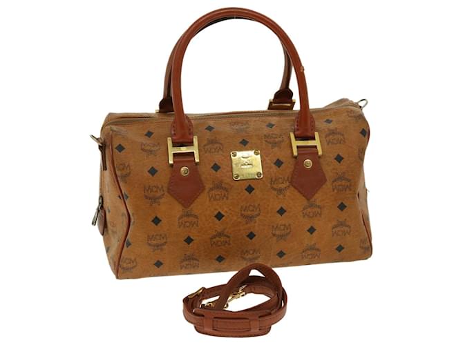 Mcm Boston Bag Brown Pvc