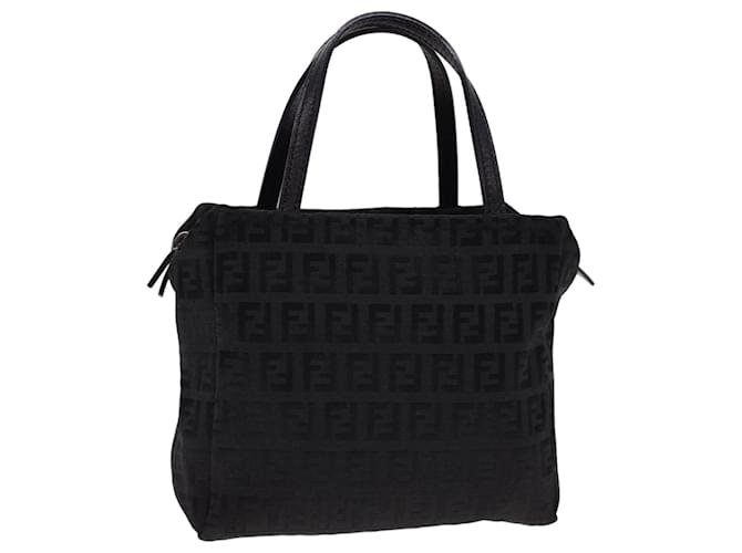 FENDI Zucchino Canvas Hand Bag Black Auth am4149  ref.890201