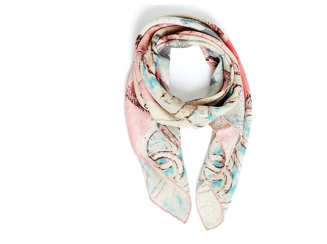 Chanel 09C MIAMI PASTELLO CC Rosa Blu chiaro Seta