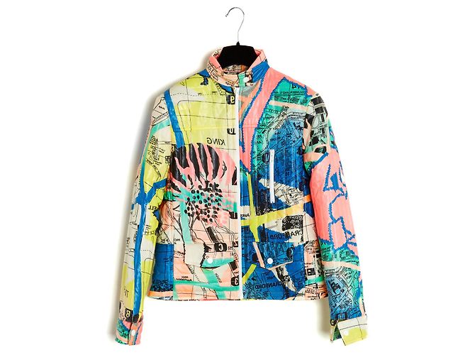 Christian Dior 01H JAQUETA GALLIANO GRAFFITI FR38 Multicor