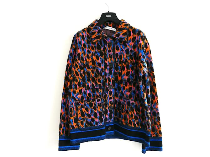 Giacca fluo leopardata Dior Multicolore Lana  ref.890338