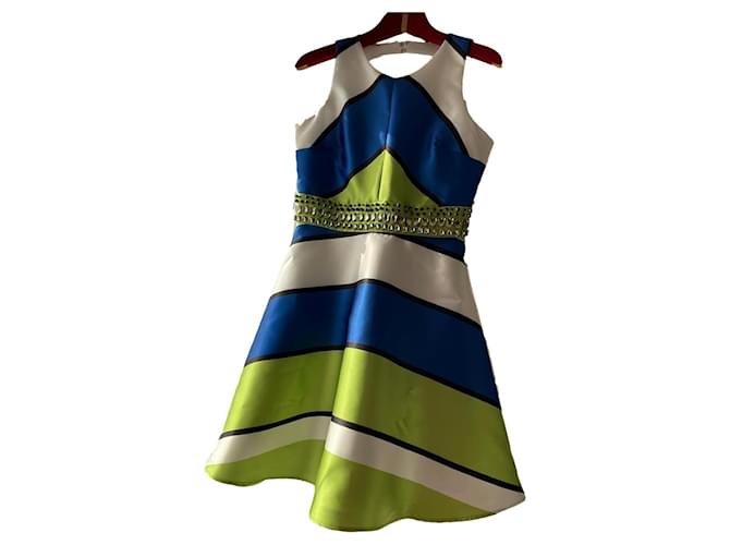 Oscar de la Renta Robes Polyester Multicolore Vert  ref.886773