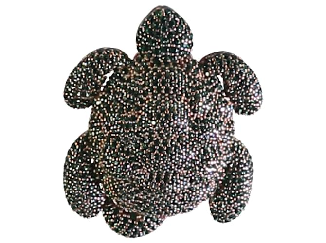 Autre Marque Begüm Khan Schildkrötenbrosche Grün Metall Roségold  ref.889134