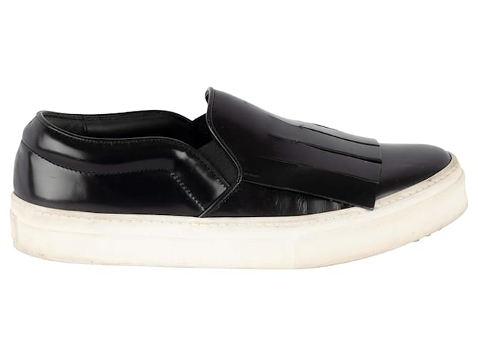 Céline Celine Kiltie Slip-On Sneakers Black Leather Patent leather  ref.889139