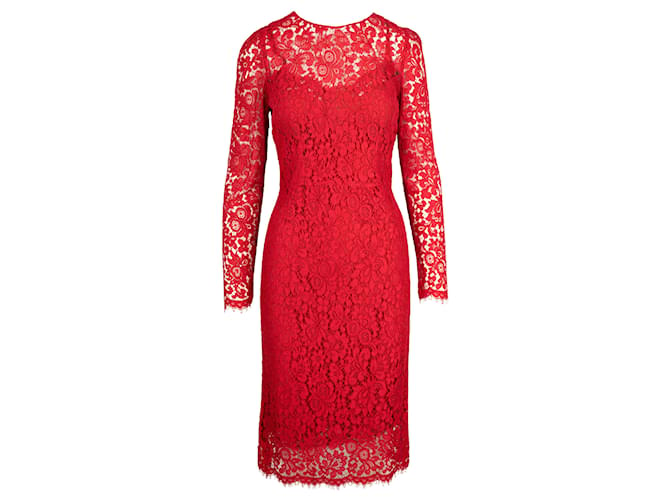 Dolce e gabbana shop abito pizzo rosso