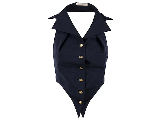 Vivienne Westwood Vintage Waistcoat Blue Navy blue Wool Mohair  ref.889236