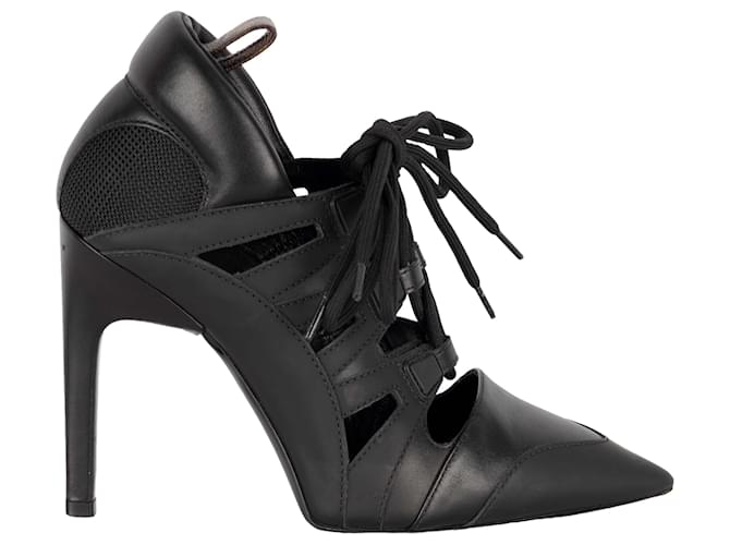 Twist Sapatos Louis Vuitton Streamline com cadarço Preto Couro  ref.889237