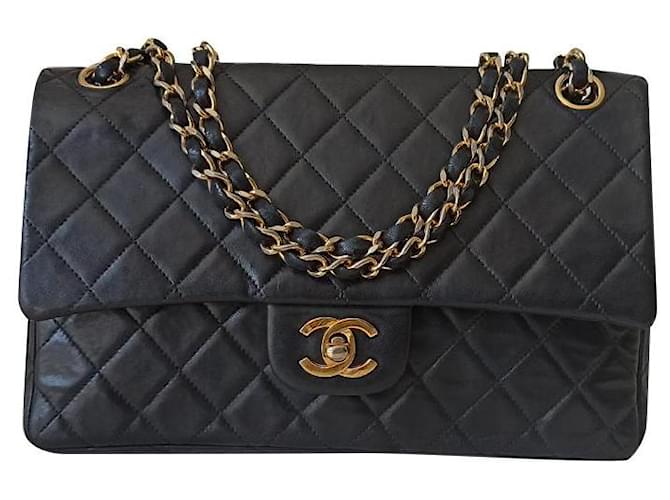 Chanel Timeless classic lined flap Black Leather  ref.889919