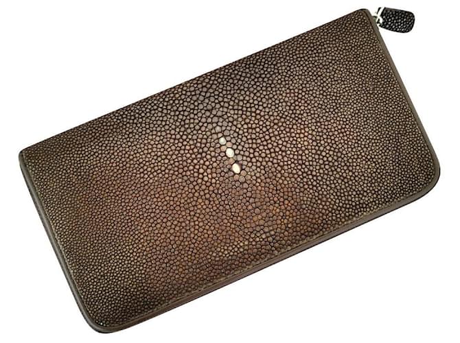 Autre Marque Long stingray wallet Brown Exotic leather  ref.889929