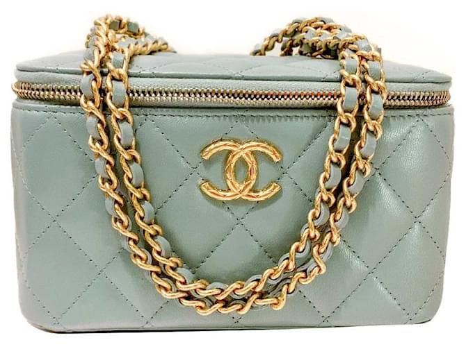 Chanel Vanity shoulder bag 2023 New Blue Ostrich leather  ref.889977