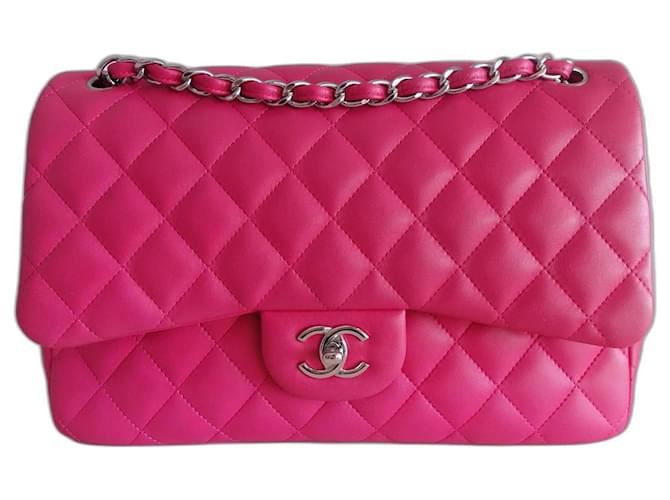 Sac Chanel Classique rose Cuir  ref.890255