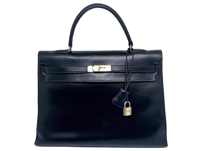 Hermès Kelly handbag 35 Black Leather  ref.890342
