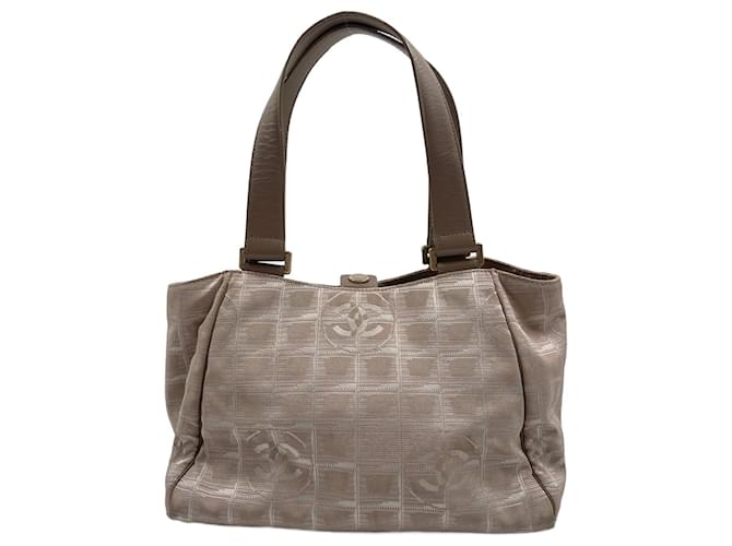 Bolso Tote Chanel New Travel Line Poliéster Beige  ref.890551