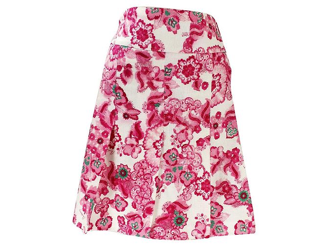 Gonna Burberry in lino floreale Multicolore