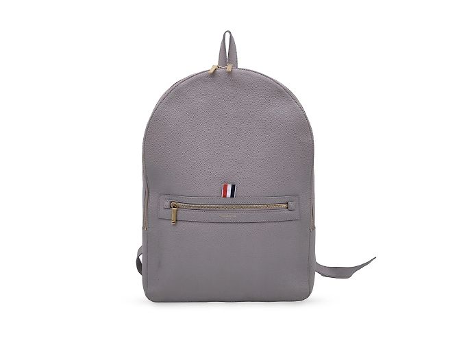 Thom Browne Grey Pebble Grain Leather Classic Backpack Bag