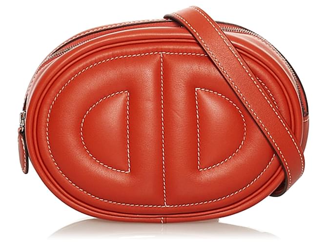 Hermès Hermes Orange In The Loop Verso Leather Belt Bag Pony-style calfskin  ref.891138