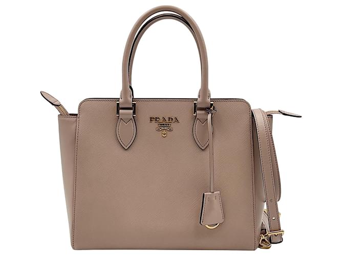 Prada Women's Saffiano Leather Shoulder Tote Handbag 1BA113