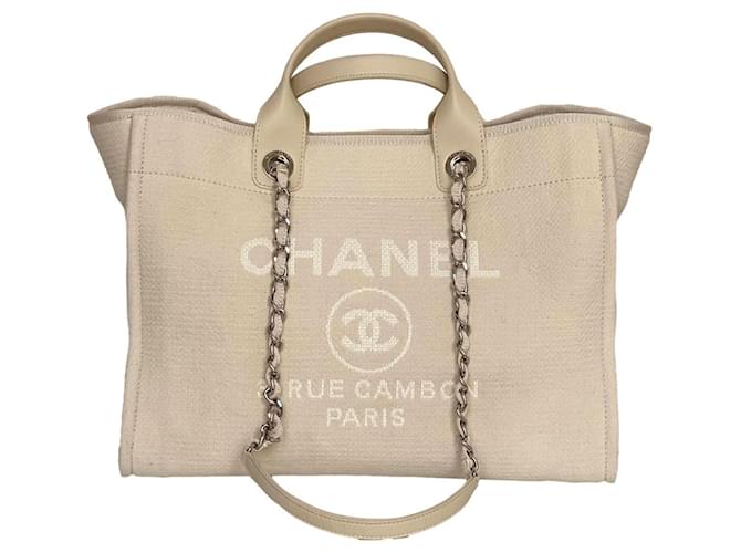 Chanel Deauville Aus weiß Tuch  ref.891237