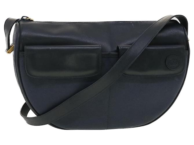 GUCCI Micro GG Canvas Shoulder Bag PVC Leather Navy Auth ar9247 Navy blue  ref.891302