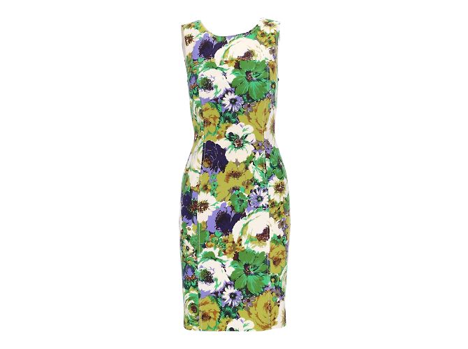 Vestido Flores Verde Sin Mangas Blumarine