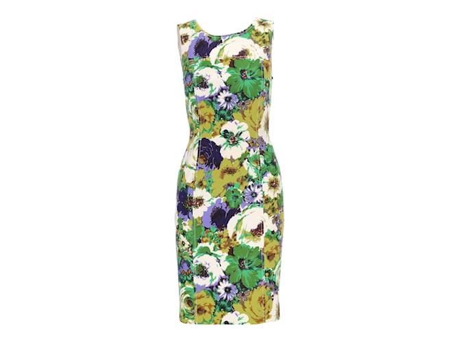 Blumarine Green Sleeveless Floral Dress Cotton  ref.891470