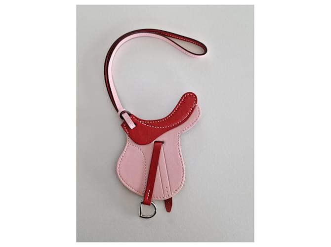 Hermès Sattel-Paddock-Taschen-Zubehör Pink Leder  ref.891486