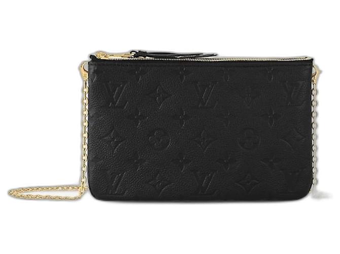 Louis Vuitton LV lined zip pochette empreinte Black Leather ref