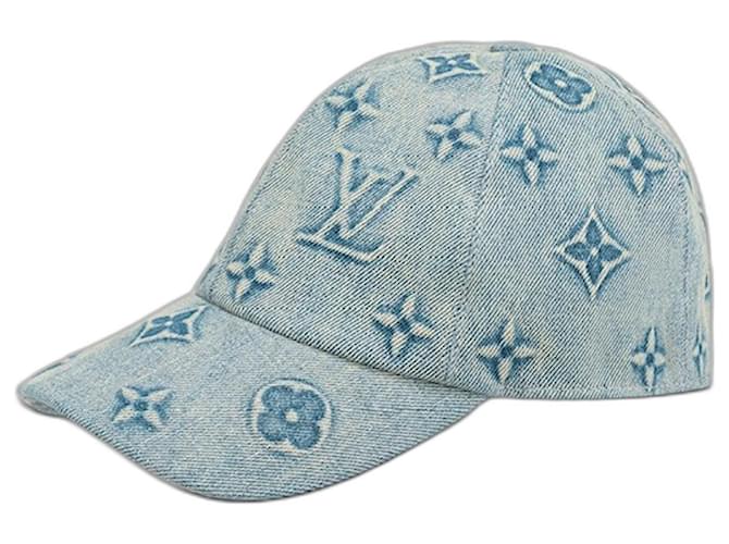 Louis Vuitton Kappe aus gewaschenem LV-Monogramm-Denim Blau John  ref.891498