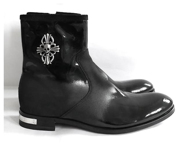 Philipp Plein botas de cuero ombre Negro  ref.891531