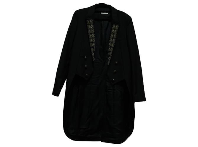 Saint Laurent Embroidered Tuxedo Jacket in Black Wool  ref.891561