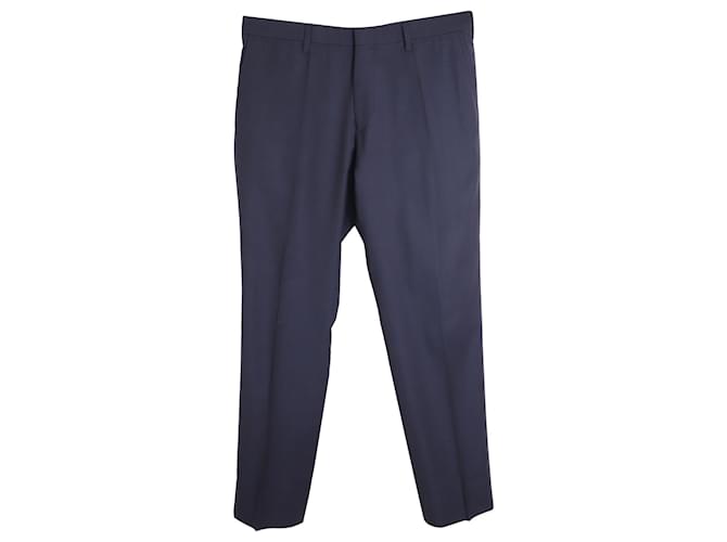 Burberry Tailored Trousers in Navy Wool Blue Navy blue  ref.891571