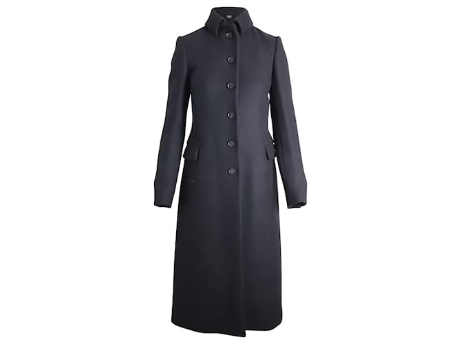 コート SALVATORE FERRAGAMO BLACK WOOL BLEND COAT FERRAGAMO Wool-blend coat | NET-A-PORTER