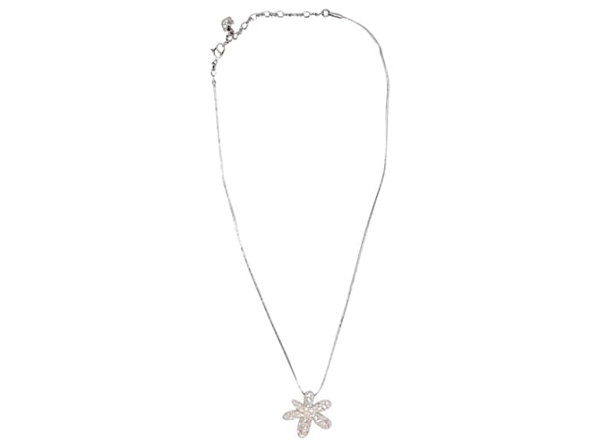 Swarovski Abby Flower Crystal Necklace in Silver Metal Silvery Metallic  ref.891577