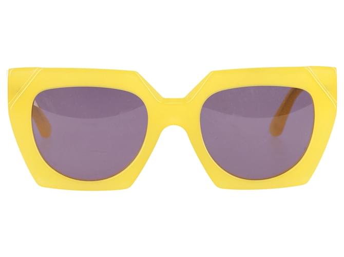 Gafas de sol a capas con forro Ganni en acetato amarillo Minion Fibra de celulosa  ref.891582
